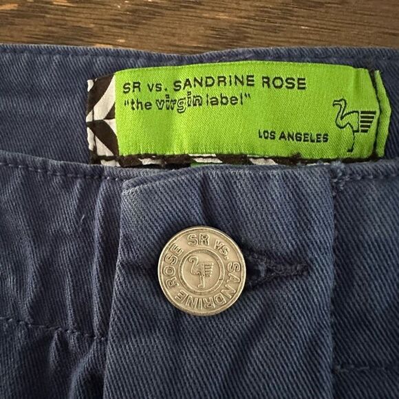 FREE PEOPLE X Sandrine Rose The Colony Blue Denim Pants sz 24 NEW - Picture 3 of 7